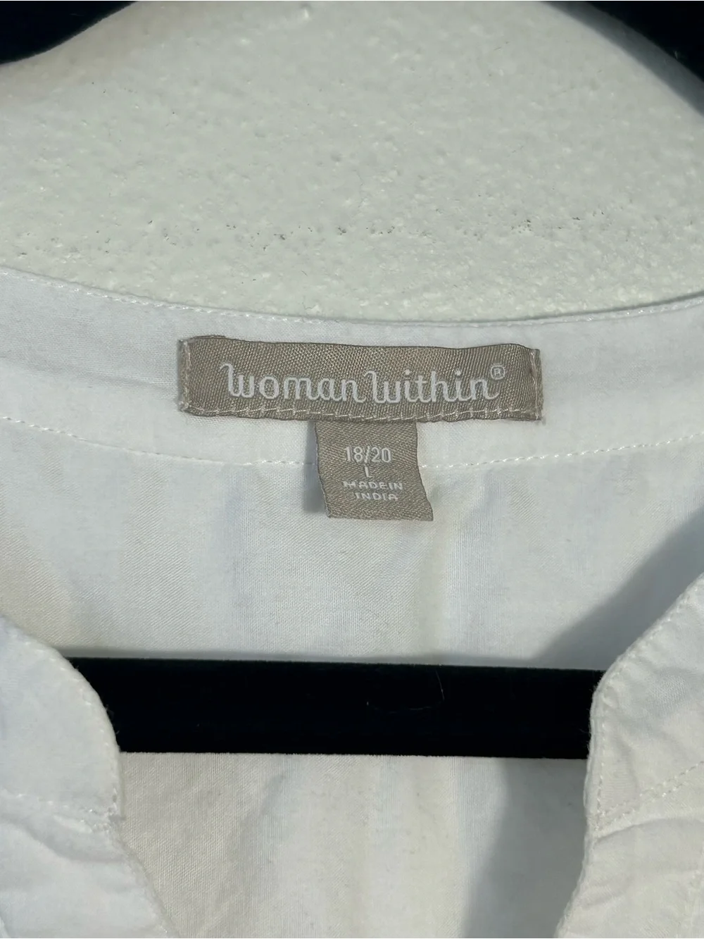 Woman Within White Eyelet Pintuck Tunic Top Plus Size L 18/20 Cotton Boho Blouse - Picture 3 of 7